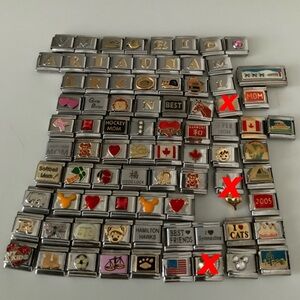 Vintage Y2K Nomination Italian Charm Bracelet Link Charms Stainless Steel X 80
